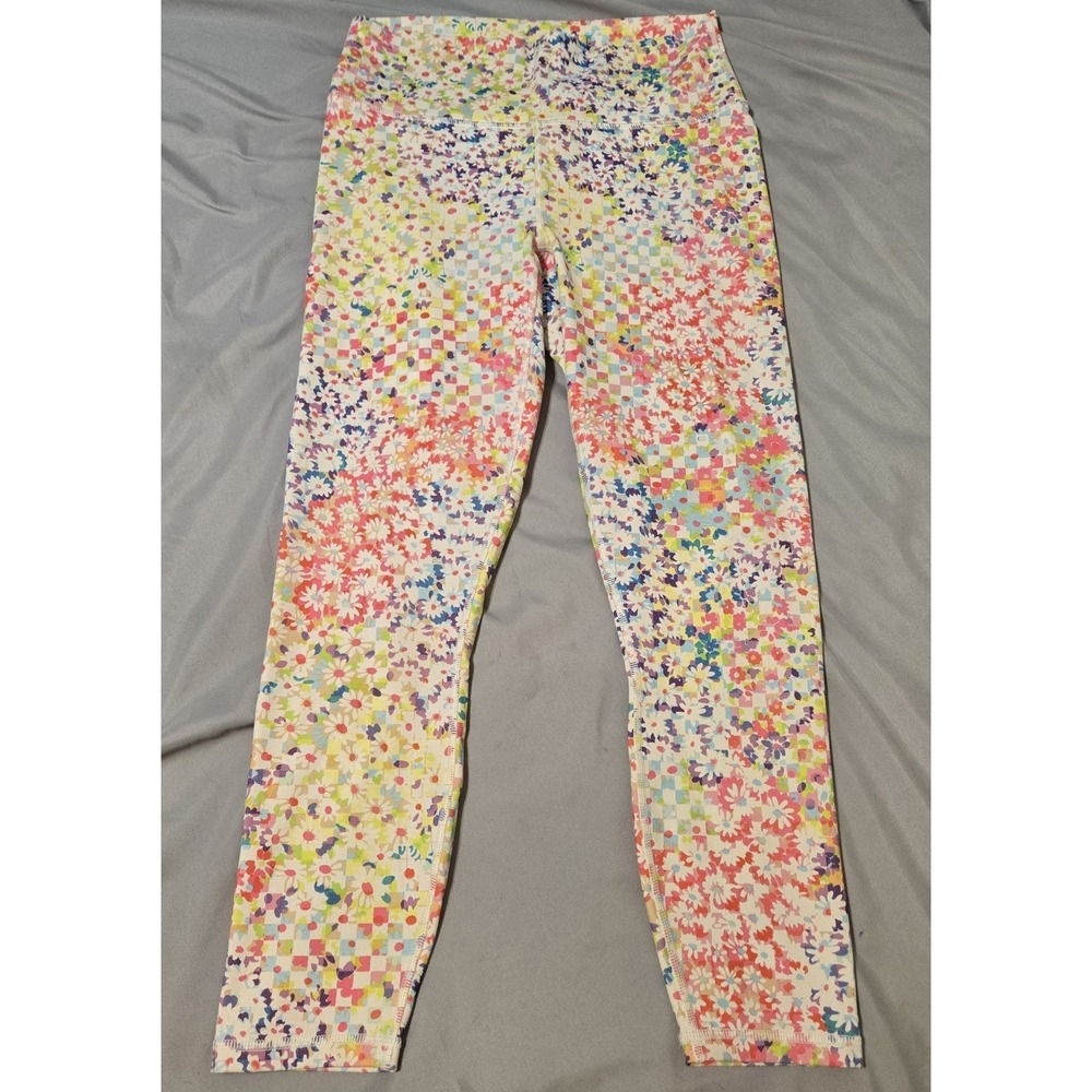 Fabletics Powerhold Define High-Waisted 7/8 Leggings Daisy Print Size Medium